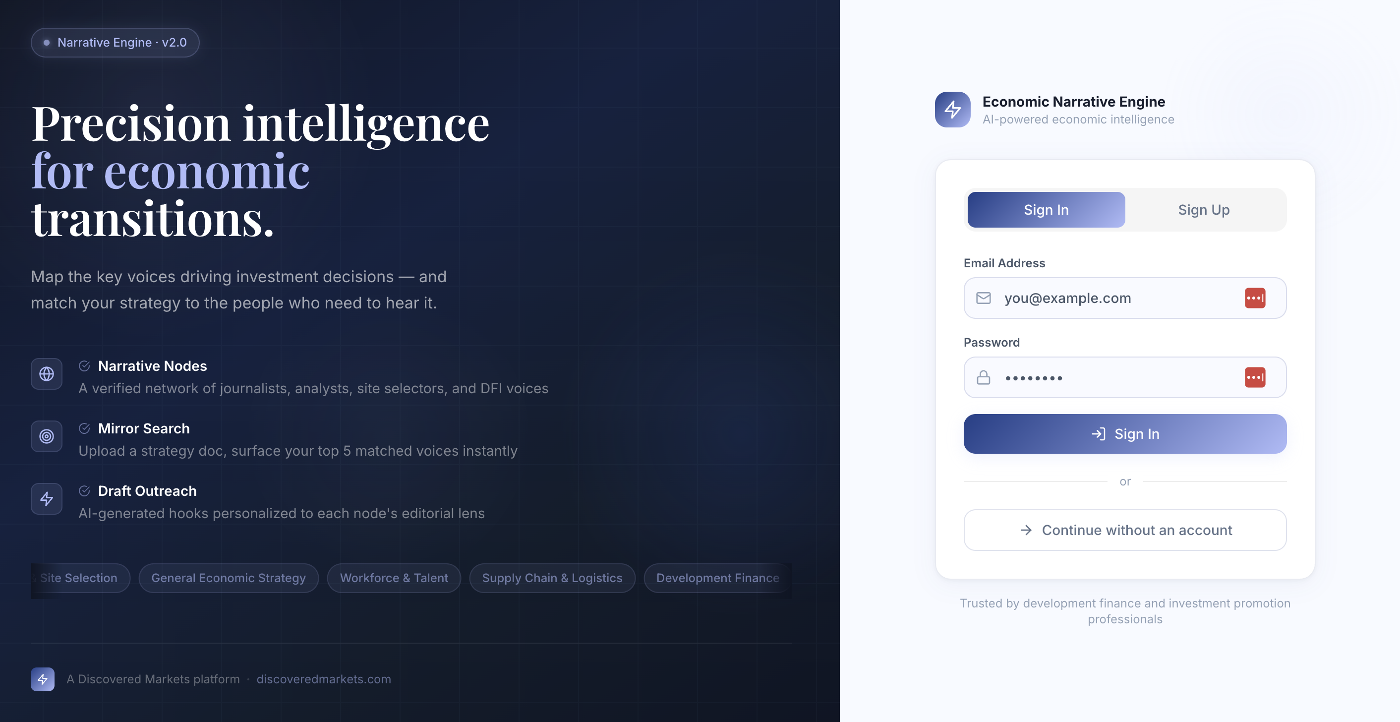 Economic Narrative Engine Interface