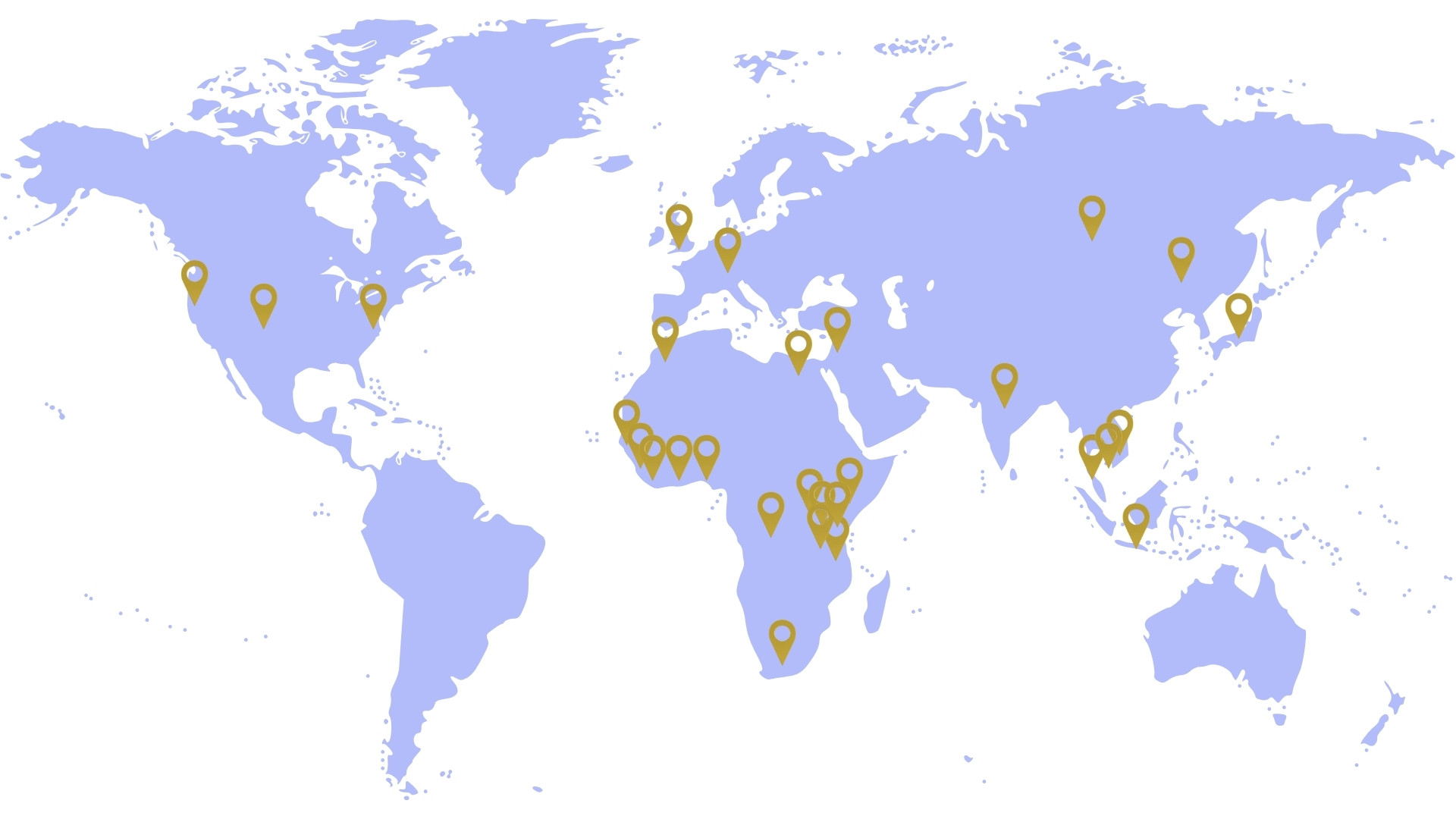World map showing regions where Discovered Markets has worked
